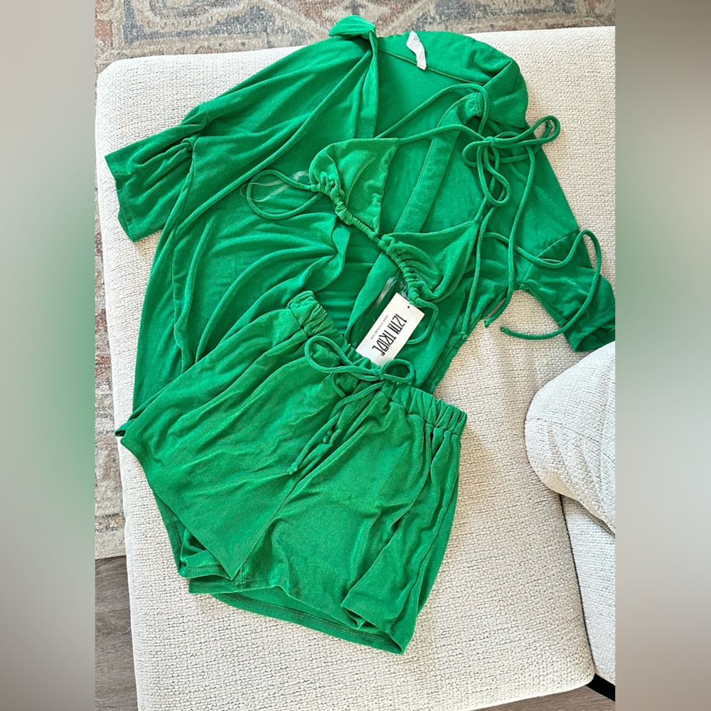 12th Tribe Green Swim Coverup Set